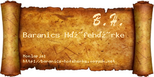 Baranics Hófehérke névjegykártya